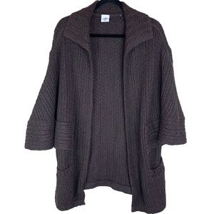 CAbi Repose Cape Chunky Knit Sweater Cardigan Poncho Ganache Brown Style 3702